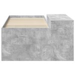 vidaXL Lit haut pour enfants avec bureau Gris béton 75 x 190 cm