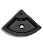 vidaXL Lavabo avec trou de trop-plein 45x32x12 5 cm Noir