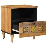 vidaXL Cabinet de chevet avec tiroir 2 Pièces Naturel 40 x 33 x 46 cm