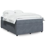 vidaXL Sommier à lattes de lit et matelas Gris foncé 140x190cm Velours