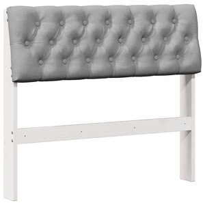 vidaXL Tête de lit capitonnée Gris clair 90 cm Pin massif