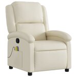 vidaXL Fauteuil inclinable de massage Crème Similicuir