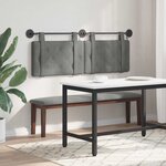 vidaXL Tête de lit suspendue Avec lumière LED Gris foncé Velours