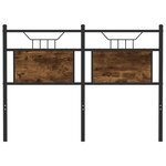 vidaXL Tête de lit chêne fumé 120 cm bois d'ingénierie et acier