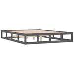 vidaXL Cadre de lit sans matelas gris 135x190 cm bois massif