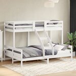 vidaXL Lit superposé sans matelas 90x200/140x200 cm blanc bois massif