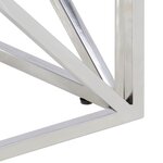 vidaXL Table basse argenté acier inoxydable et verre trempé