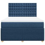 vidaXL Sommier à lattes de lit avec matelas Bleu 160x200 cm Tissu