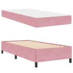 vidaXL Cadre de lit avec matelas Rose et blanc 90 x 190 cm Velours
