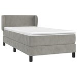 vidaXL Sommier à lattes de lit et matelas Gris clair 100x200cm Velours