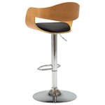 vidaXL Tabouret de bar Noir Bois courbé et similicuir