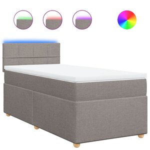 vidaXL Sommier à lattes de lit avec matelas Taupe 90x200 cm Tissu
