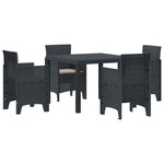 vidaXL Ensemble de salle à manger pour jardin 5 Pièces Anthracite