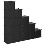 vidaXL Cubes de rangement 15 Pièces avec portes Noir PP