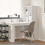 vidaXL Bureau avec étagère Blanc 122 x 67 x 145 cm Bois d'ingénierie
