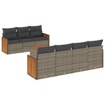 vidaXL Salon de jardin 8 Pièces avec coussins gris résine tressée