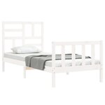 vidaXL Cadre de lit sans matelas blanc 100x200 cm bois de pin massif