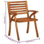 vidaXL Chaises de jardin avec coussins lot de 4 Bois d'acacia massif