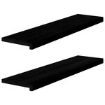 vidaXL Marches d'escalier 2 Pièces marron foncé 100x25x2 cm chêne massif