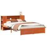 vidaXL Cadre de lit avec tête de lit de rangement 2 Pièces Cire marron