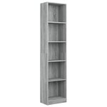 vidaXL Bibliothèque 5 niveaux Sonoma gris 40x24x175 cm