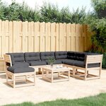vidaXL Salon de jardin 7 Pièces avec coussins Bois de pin massif