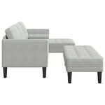 vidaXL Ensemble de Canapés 2 Pièces Gris clair 173 x 131 x 67 cm Velours