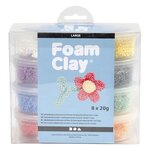 Set 8 pâtes à modeler large Foam Clay 20 g