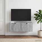 vidaXL Meuble TV mural Sonoma gris 78 5 x 31 x 30 cm Bois d'ingénierie