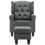vidaXL Fauteuil avec repose-pied Gris clair Tissu