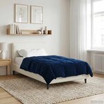 vidaXL Duvet d'été simple Matelassé Bleu foncé 135 x 200 cm Microfibre