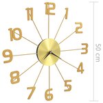 Vidaxl horloge murale métal 50 cm doré