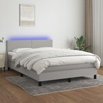 vidaXL Sommier à lattes de lit et matelas et LED Gris clair 140x190 cm