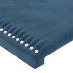 vidaXL Tête de lit à LED Bleu foncé 163x16x118/128 cm Velours