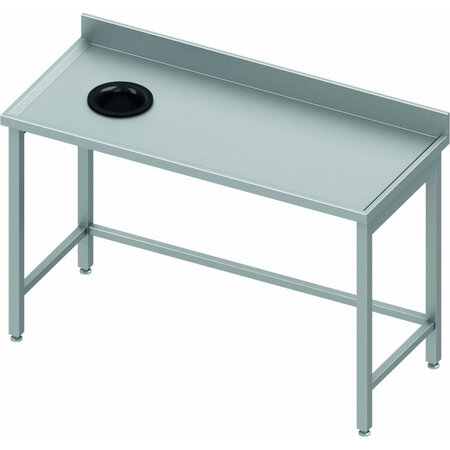 Table inox avec trou vide-ordure à gauche - profondeur 600 - stalgast -  - inox1000x600 x600x900mm