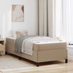 vidaXL Cadre de lit avec matelas Cappuccino 90 x 200 cm Faux cuir