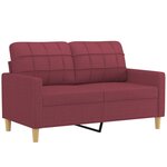 vidaXL Ensemble de canapés 3 Pièces avec coussins Rouge bordeaux Tissu