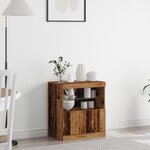Buffet vidaXL avec lumières LED en bois ancien 60x37x67 cm