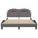 vidaXL Cadre de lit avec LED sans matelas gris 140x190 cm