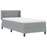 vidaXL Lit boxspring avec matelas avec matelas Gris clair 90 x 190 cm