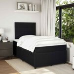 vidaXL Sommier à lattes de lit avec matelas noir 120x190 cm velours