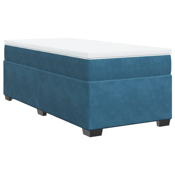 vidaXL Sommier à lattes de lit avec matelas Bleu foncé 100x200 cm