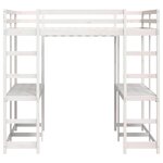 vidaXL Lit superposé et bureau et échelle 140x200cm bois de pin massif