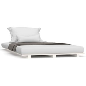 vidaXL Cadre de lit blanc 100x200 cm bois de pin massif