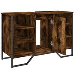 vidaXL Armoire lavabo de salle de bain chêne fumé 91x35x60 cm