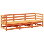 vidaXL Salon de jardin 3 Pièces cire marron bois de pin massif