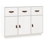 vidaXL Buffet Blanc 100x40x75 cm Bois massif de pin