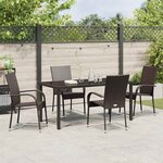 vidaXL Ensemble de salle à manger pour jardin 5 Pièces Marron Poly rotin