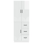 vidaXL Ensemble de Meubles 2 Pièces Blanc brillant Bois d'ingénierie