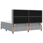 vidaXL Lit à ressorts avec matelas Gris clair 200 x 200 cm tissu